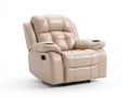 Poltrona reclinabile - Pelle sintetica - 103x97x113 cm - Beige crema - Contemporaneo