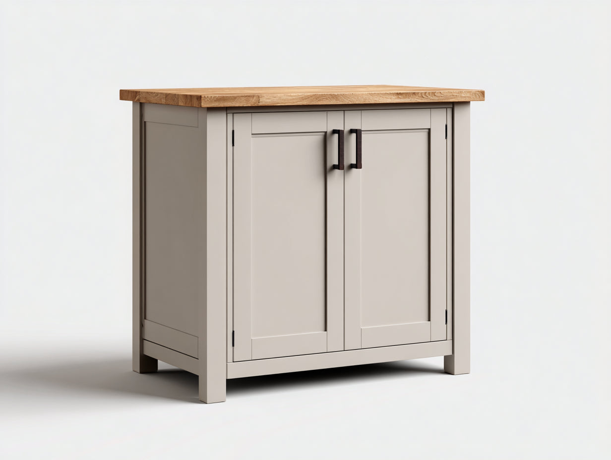 Credenza-Legno-120x44x81 cm-Grigio-Marrone-Stile rustico