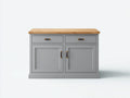 Credenza-Legno-132x43x85 cm-Grigio-Marrone-Stile moderno