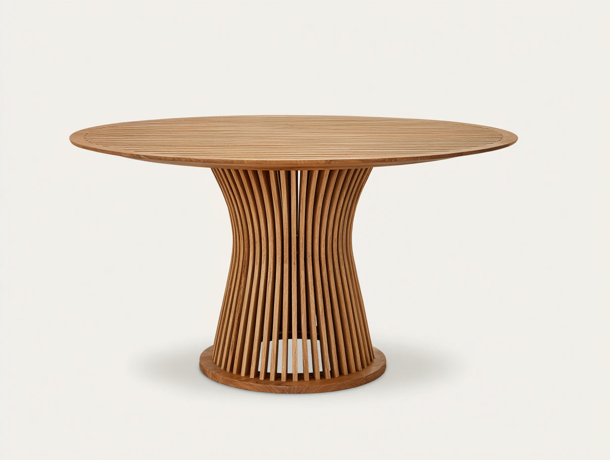 Tavolo da giardino - Legno massello - 140x140x76 cm - Marrone miele - Design contemporaneo