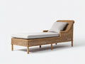 Lettino prendisole - rattan-tessuto-metallo - 184x70x78 cm - Beige-Marrone - stile naturale