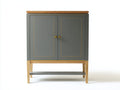 Credenza-Legno-126x40x92 cm-Grigio-Marrone-Oro-Stile moderno
