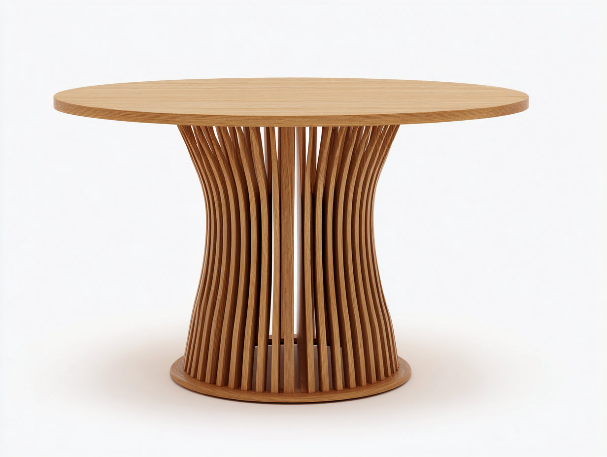 Tavolo da giardino - legno - 146 x 146 x 75 cm - marrone - design naturale