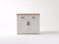 Credenza-Legno-120x41x82 cm-Bianco-Marrone-Nero-Stile moderno