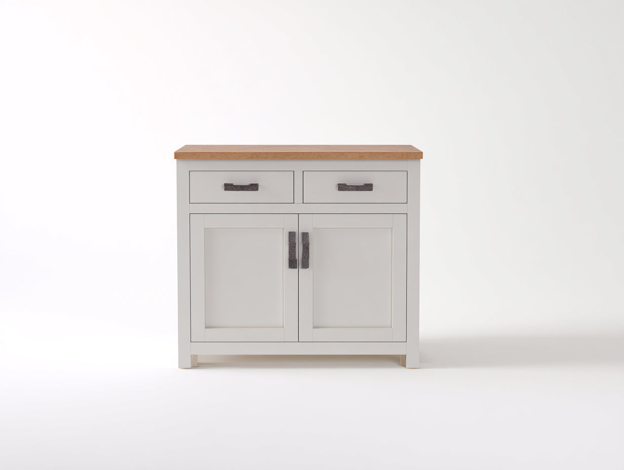 Credenza-Legno-120x41x82 cm-Bianco-Marrone-Nero-Stile moderno