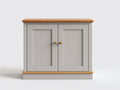 Credenza-Legno-138x45x86 cm-Grigio-Marrone-Oro-Stile moderno