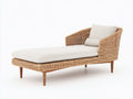 Lettino prendisole - rattan-legno-tessuto - 176x78x81 cm - Beige-Marrone - stile naturale