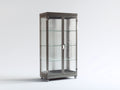Vetrina-Metallo-Vetro-80x40x160 cm-Grigio-Stile moderno