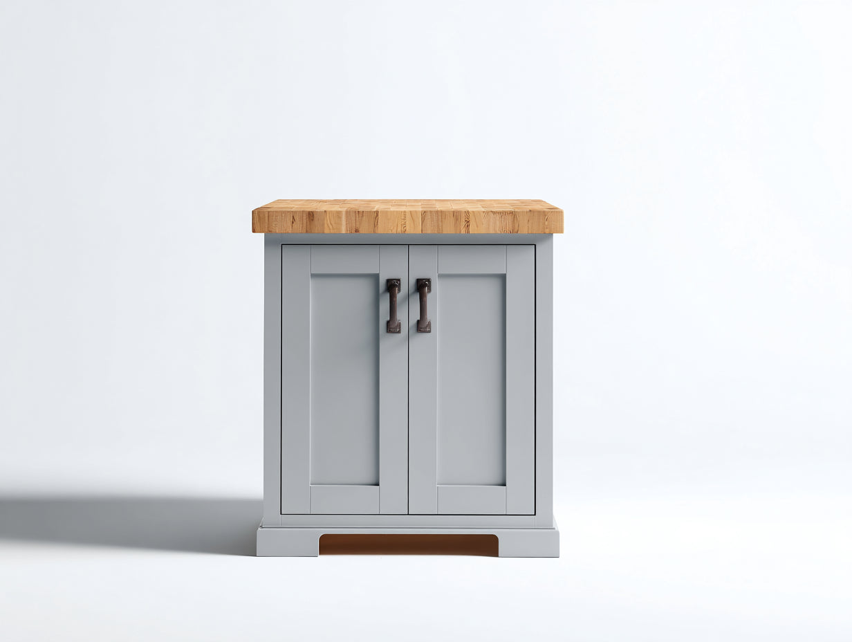 Credenza-Legno-108x42x82 cm-Grigio-Marrone-Stile moderno