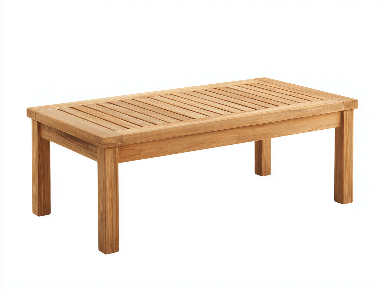 Tavolo da giardino - Legno massello - 120x60x45 cm - Marrone chiaro - Design moderno