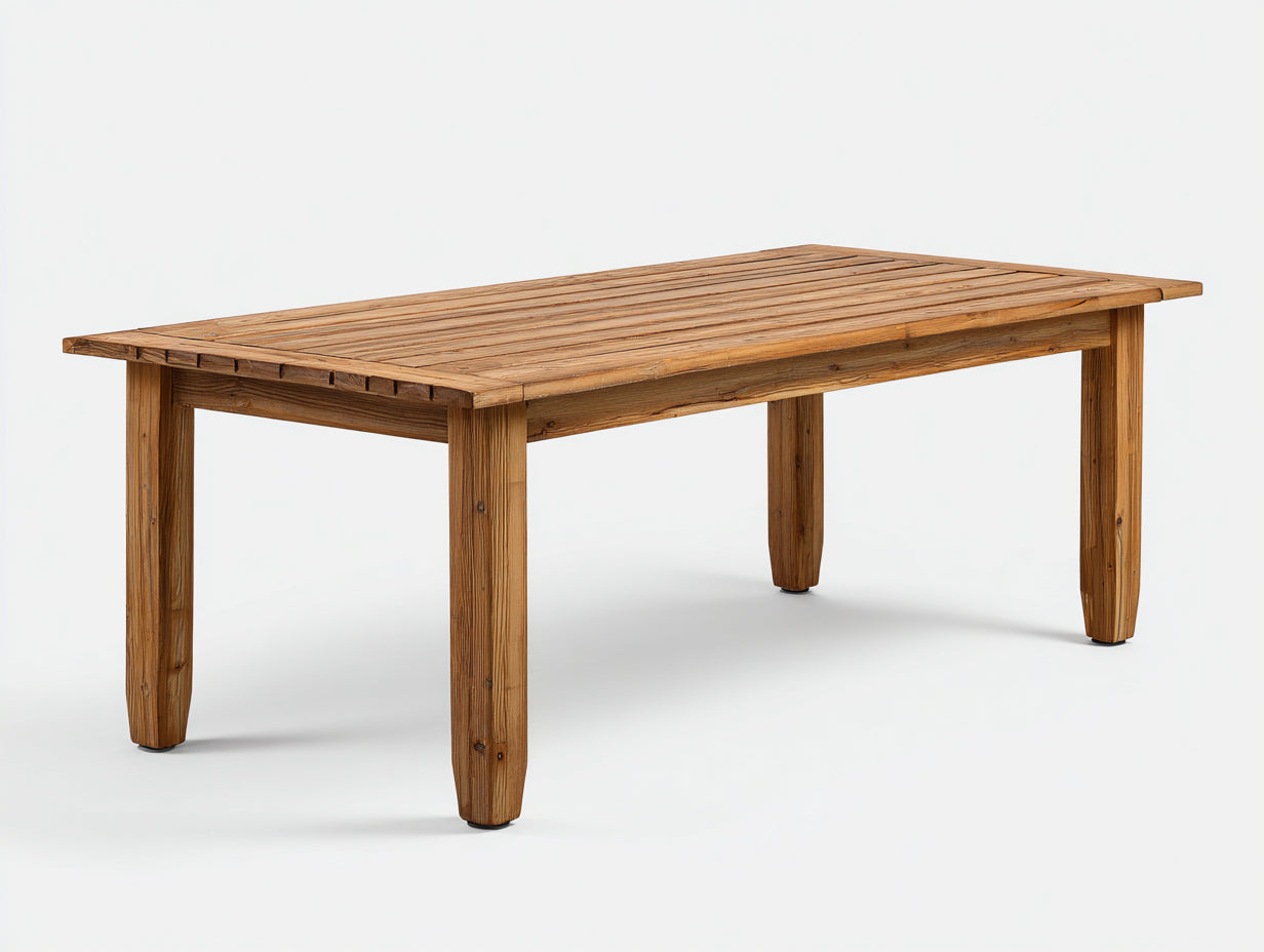 Tavolo da giardino - Legno massello - 180x90x75 cm - Marrone naturale - Design tradizionale