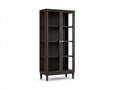 Vetrina-Legno-Vetro-Metallo-78x38x168 cm-Marrone scuro-Stile moderno