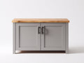 Credenza-Legno-128x43x79 cm-Grigio-Marrone-Stile moderno