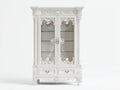 Vetrina-Legno-Vetro-115x45x205 cm-Bianco-Stile barocco