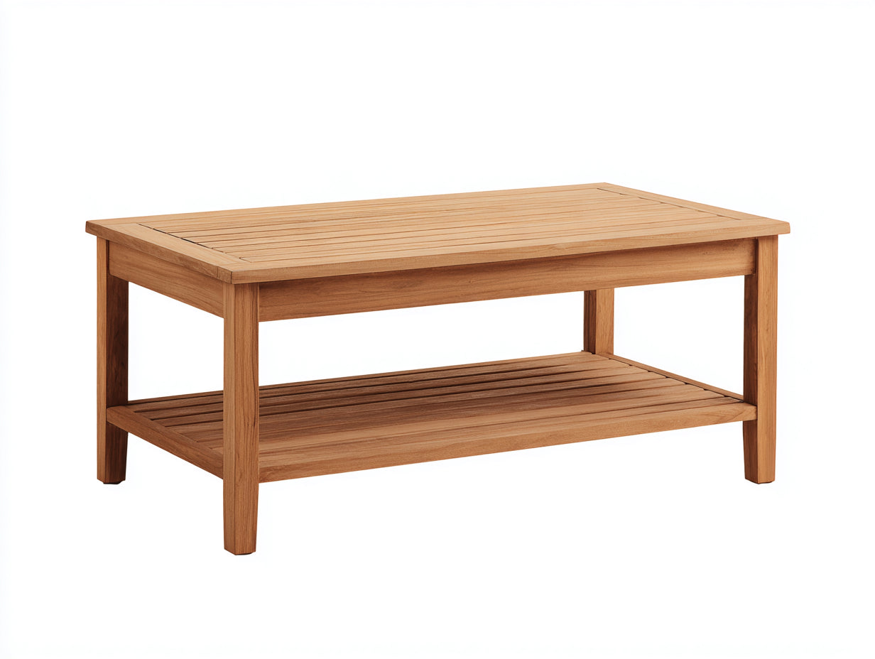 Tavolo da giardino - Legno massello - 115x60x48 cm - Marrone chiaro - Design funzionale