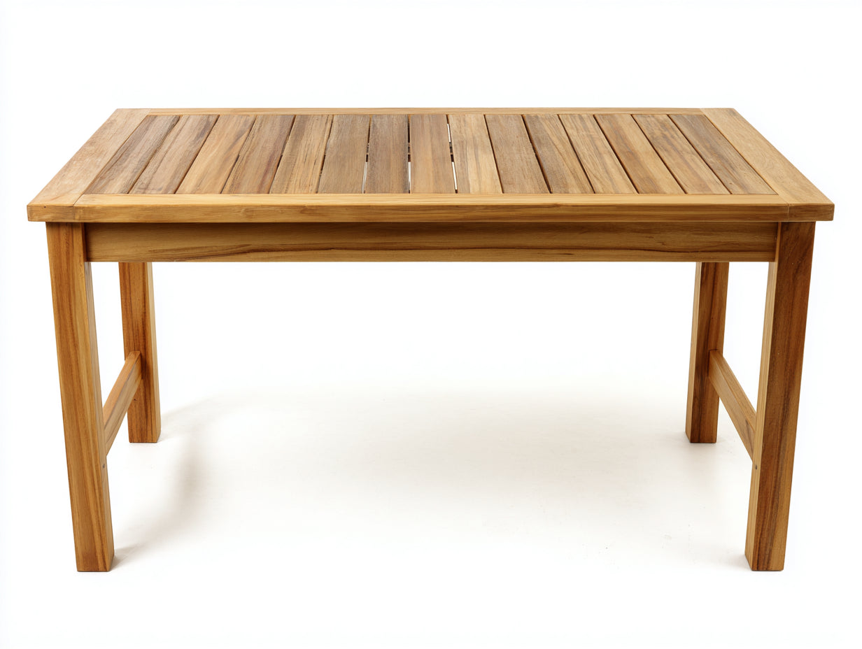 Tavolo da giardino - Legno massello - 160x90x75 cm - Marrone miele - Design classico