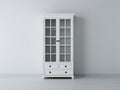 Vetrina-Legno-Vetro-95x42x190 cm-Bianco-Grigio-Stile classico