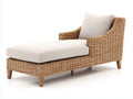 Lettino prendisole - rattan-legno-tessuto - 168x74x84 cm - Beige-Marrone - stile naturale