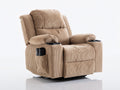 Poltrona reclinabile - Velluto a coste - 103x97x111 cm - Beige nocciola - Moderno