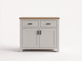 Credenza-Legno-126x43x85 cm-Bianco-Marrone-Nero-Stile moderno