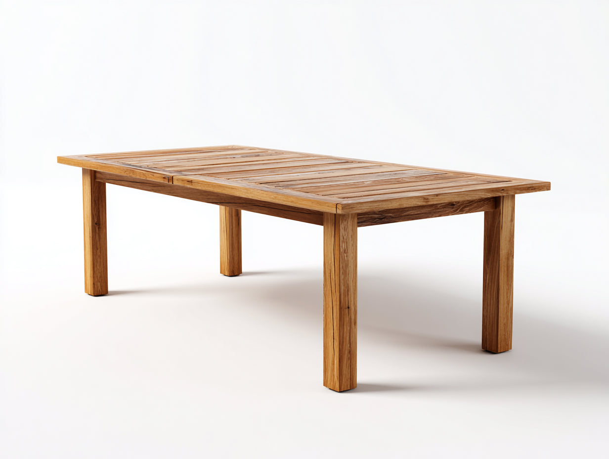 Tavolo da giardino - Legno massello - 190x95x75 cm - Marrone naturale - Design classico