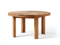 Tavolo da giardino - Legno massello - 128x128x74 cm - Marrone naturale - Design geometrico rustico