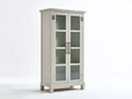 Vetrina-Legno-Vetro-Metallo-78x40x178 cm-Grigio chiaro-Stile classico