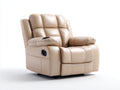 Poltrona reclinabile - Pelle sintetica - 102x96x111 cm - Beige champagne - Elegante