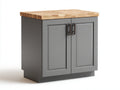 Credenza-Legno-110x45x84 cm-Grigio-Marrone-Stile moderno