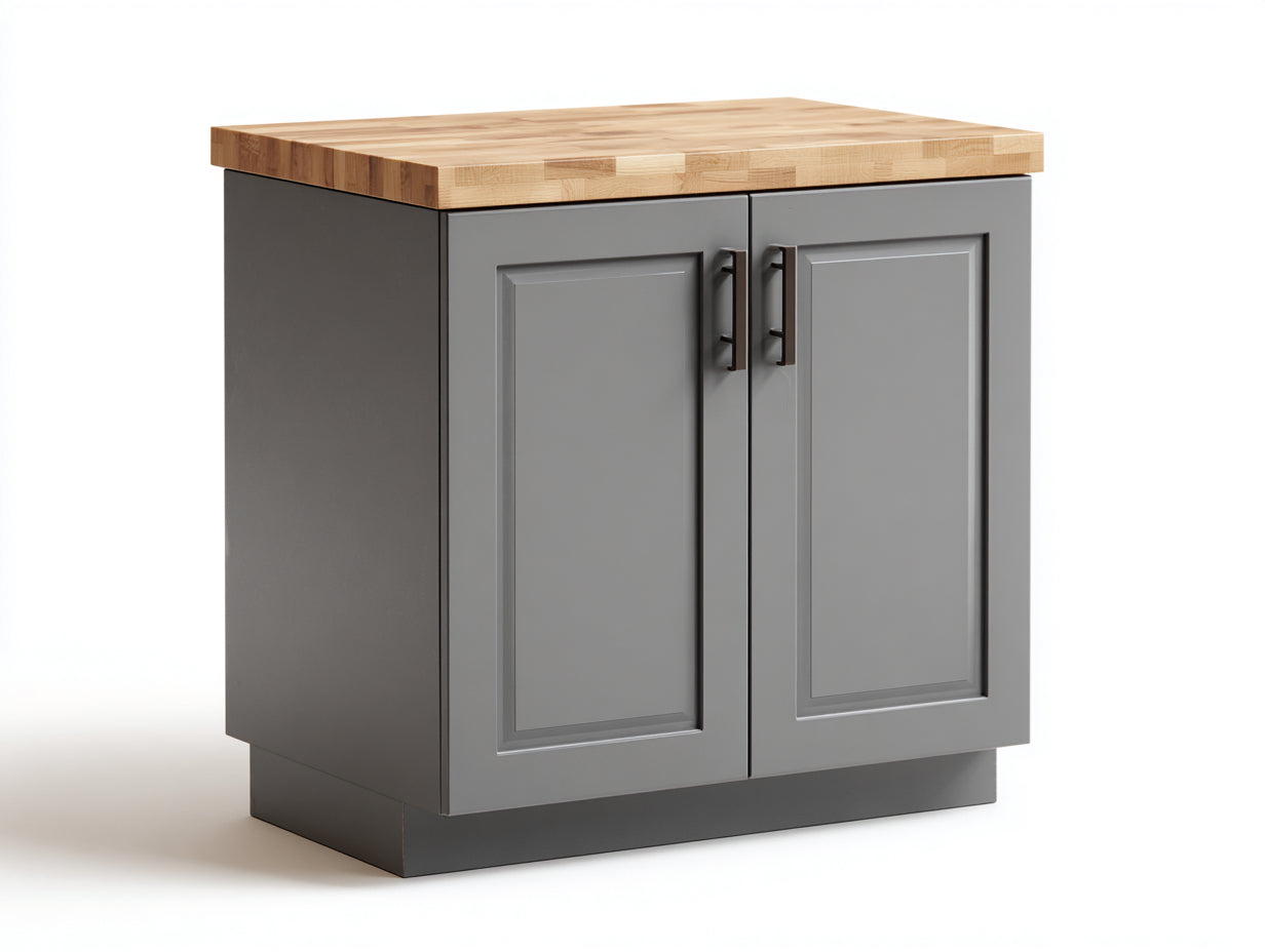 Credenza-Legno-110x45x84 cm-Grigio-Marrone-Stile moderno